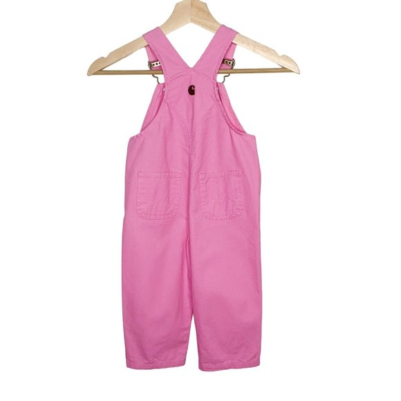 Carhartt Bottoms Carhartt Baby Girl Barbie Pink Denim Overalls Size 8m Child Kid Cute Hearts